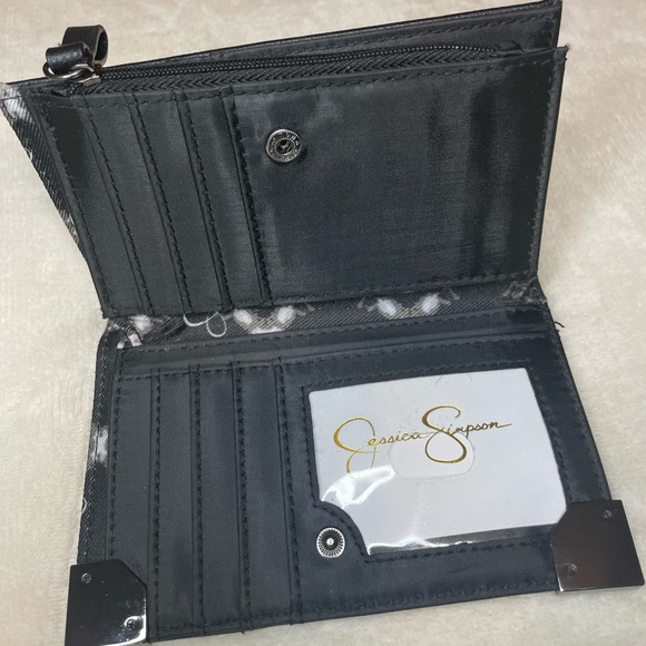 Jessica Simpson Frankie Double Gusset Bi Fold Wallet Black Large - Picture 5 of 8